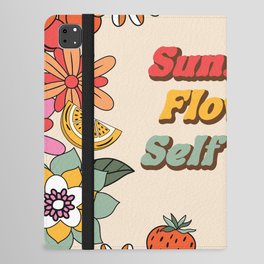 Retro Summer Floral Art iPad Folio Case