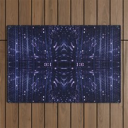 purple light curtain shimmering cyberpunk streets aesthetic abstract art print Outdoor Rug