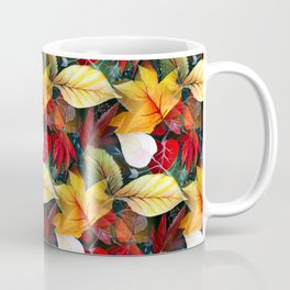 Ephemeral Autumn Foliage in Watercolor Vivid Bold Eath Colors  Coffee Mug