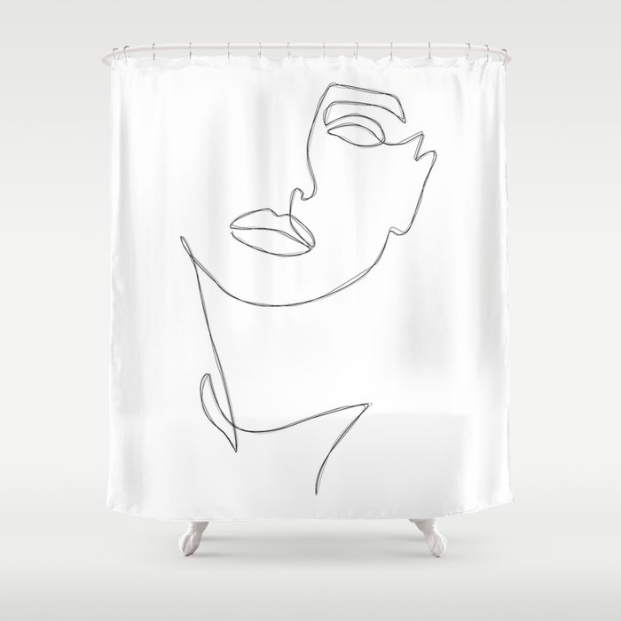 Triple Face Line Shower Curtain