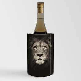 Portrait of a lion king - monochrome photography illustration Wine Chiller
