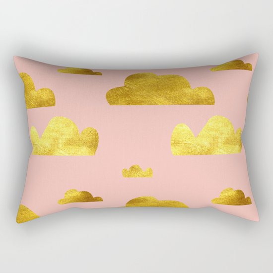 Gold Clouds Rectangular Pillow