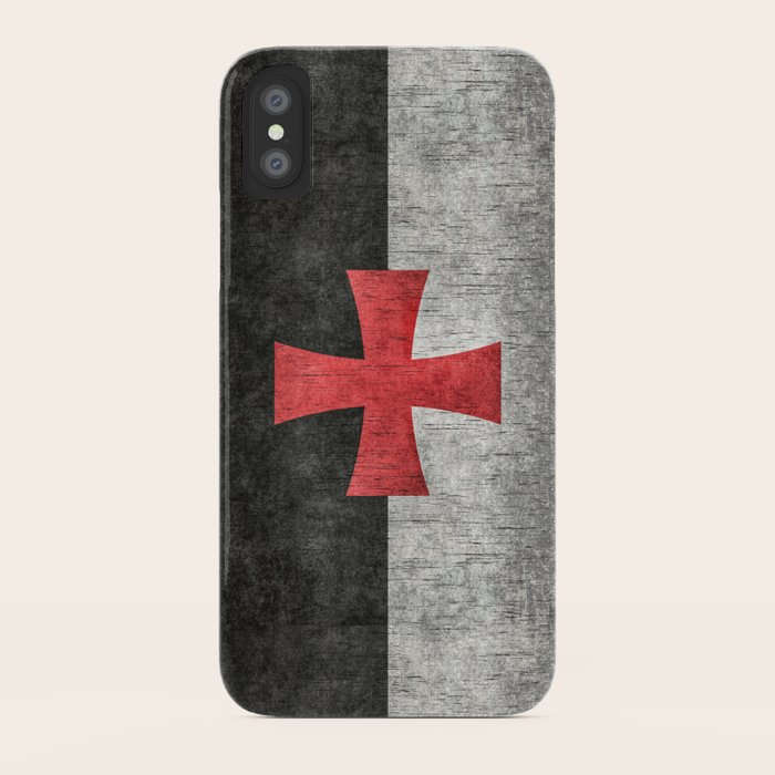 Knights Templar Flag In Super Grunge Iphone Case By Brucestanfield