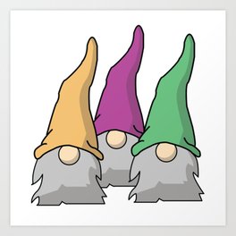 Minimalist Scandinavian Gnomes Art Print