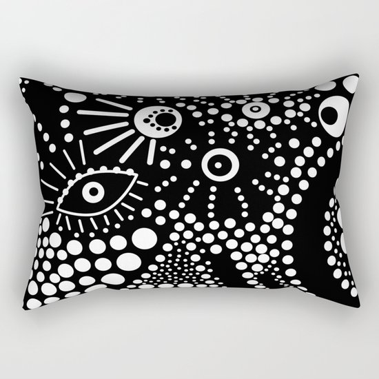 Abstract pattern polka dot black white . Rectangular Pillow