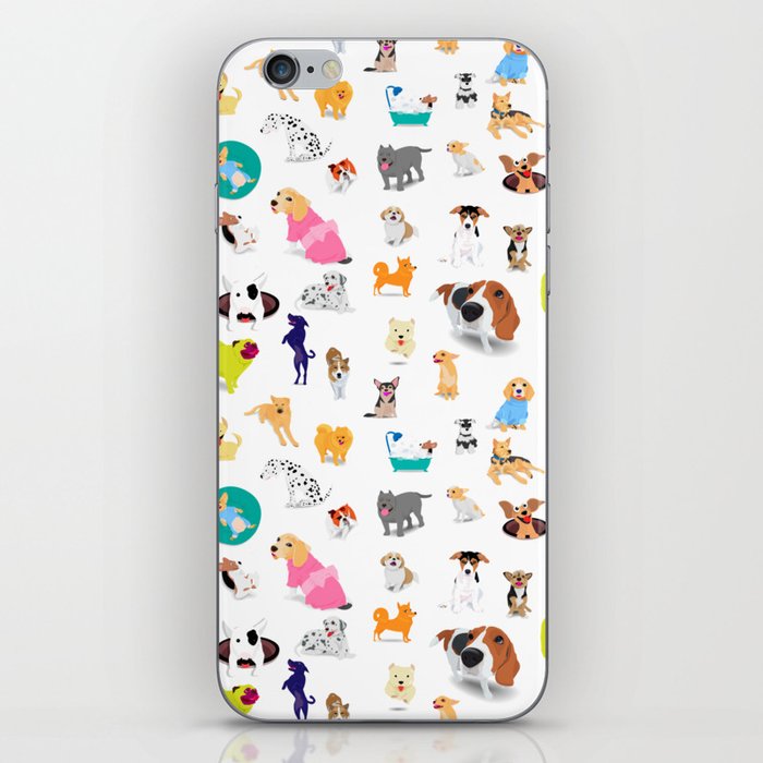 Pattern of dogs, adorable and friendly animal. iPhone Skin