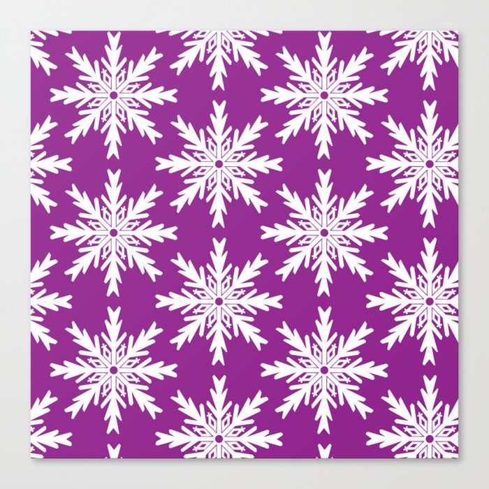 Christmas Snowflakes Ruby Canvas Print