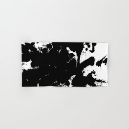 Black and white splat - Abstract, black paint splatter painting Hand & Bath Towel