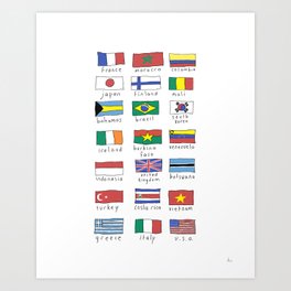 World traveler flags Art Print