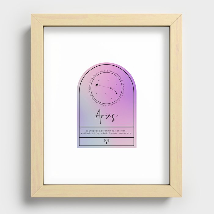 Aries Zodiac | Iridescent Arches Recessed Framed Print