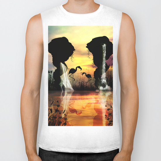 Flamingo Biker Tank