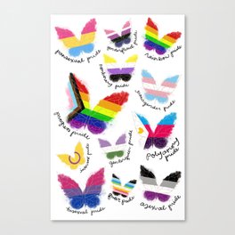 Pride Flag Butterflies Canvas Print