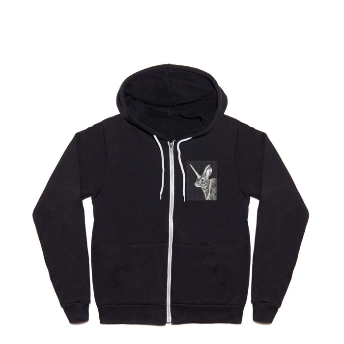 uni-hare All animals are magical Full Zip Hoodie
