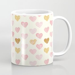 Watercolor Hearts Pattern Coffee Mug