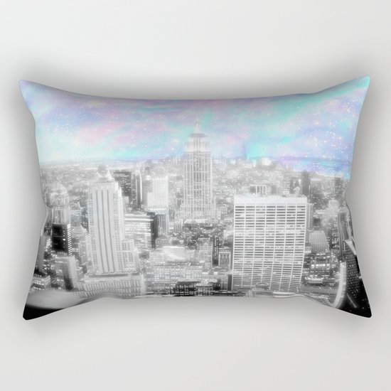 New York City. Pink Lavender Periwinkle Aqua Skies Rectangular Pillow