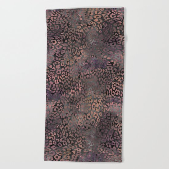Brown Leopard Print Beach Towel