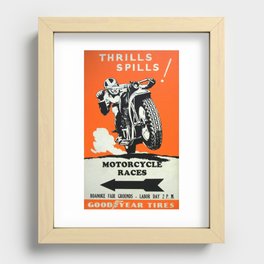 Vintage Racing Poster Motorcycle Races, Goodyear Tires - Vintage Poster Recessed Framed Print