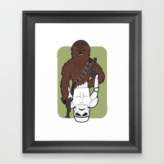Chewbacca and Stormtrooper Framed Art Print