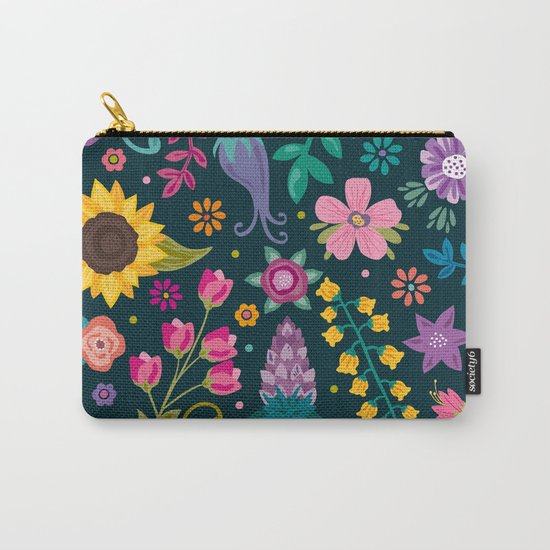 Floral Heart Carry-All Pouch
