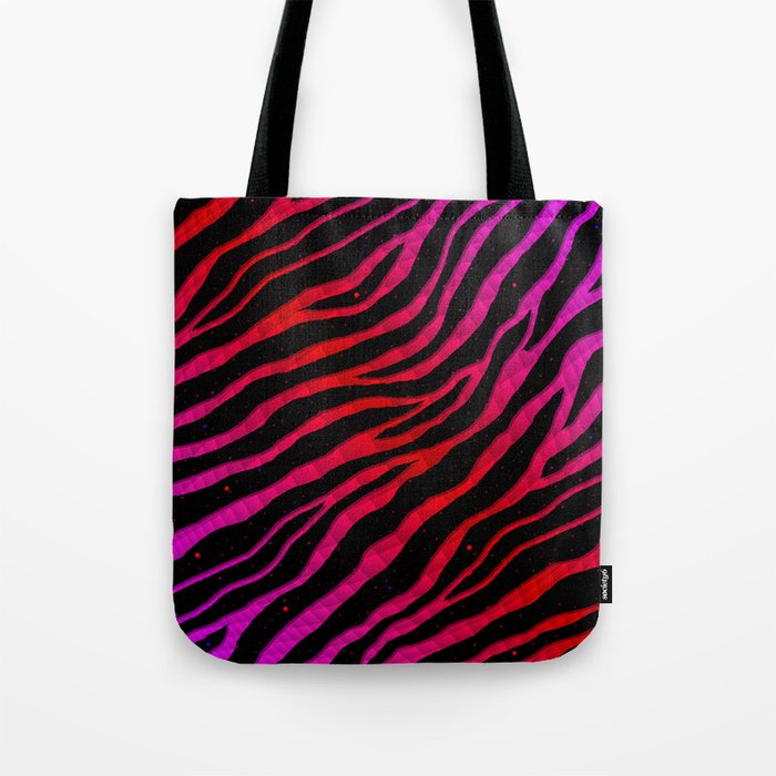 Ripped SpaceTime Stripes - Pink/Red Tote Bag