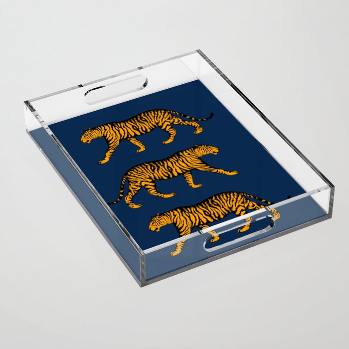 Tigers (Navy Blue and Marigold) Acrylic Tray