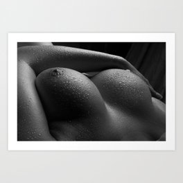 Breasts with water Art Print