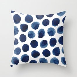 Watercolor polka dots Throw Pillow