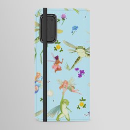 Faeries and flying frogs | light blue Android Wallet Case