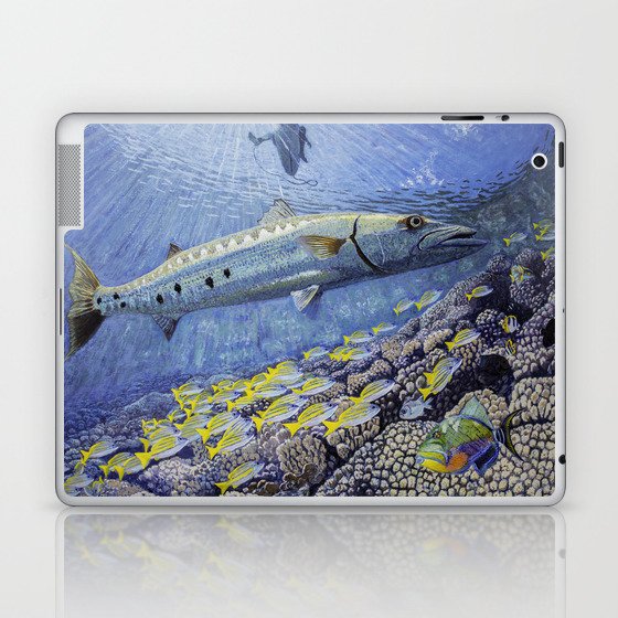 Barracuda Original Oil Painting 30 X 40 Laptop Ipad Skin By