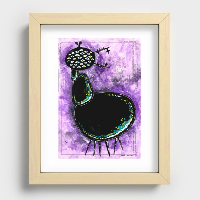 A Radiant Bestiary: Ant (Black) Recessed Framed Print
