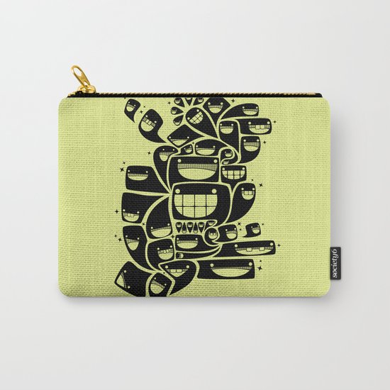 Happy Squiggles - 1-Bit Oddity - Black Version Carry-All Pouch