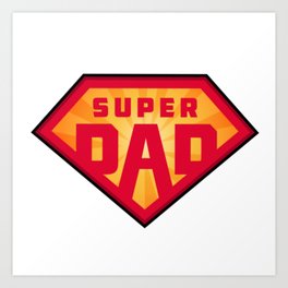 Super Dad 2 Art Print | Digital, Illustration, Superdaddy, Graphite, Vector, Ink, Graphicdesign, Typography, Concept, Watercolor 