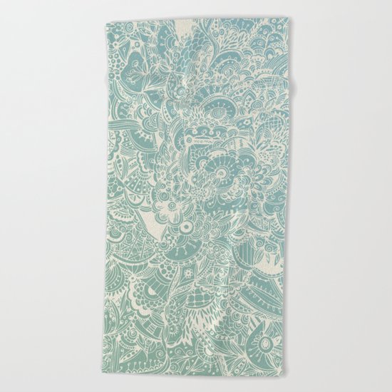 Detailed rectangle, light blue Beach Towel