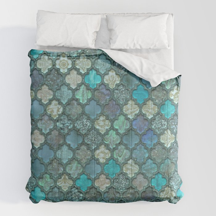 Moroccan Inspired Precious Tile Pattern Comforter