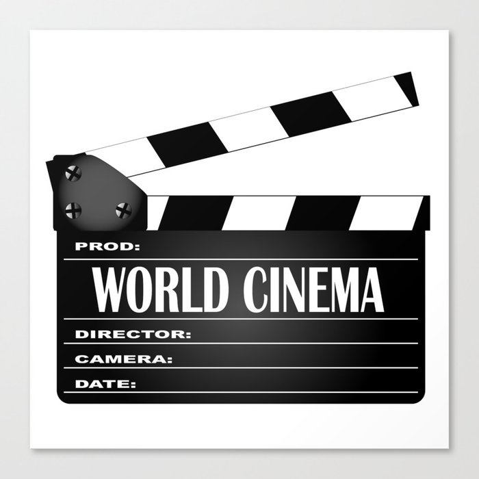 World Cinema Movie Clapperboard Canvas Print
