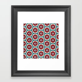 Eye Frames – Mint & Red Framed Art Print