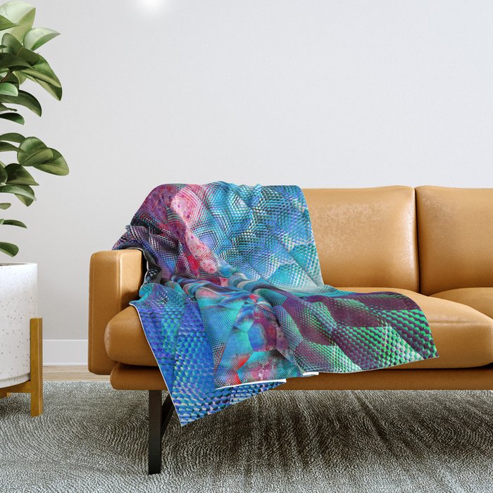 abstract blue triangles Throw Blanket