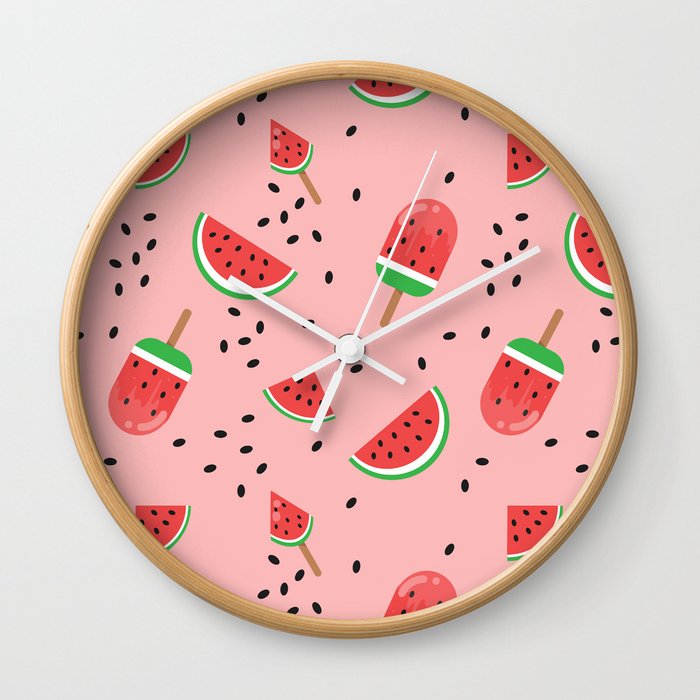 Summer Watermelon Ice Cream Wall Clock