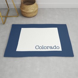 Colorado State shape in Navy blue Rug