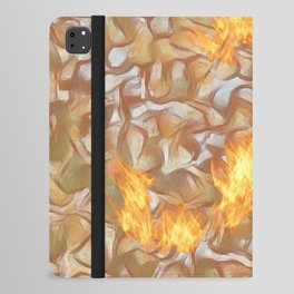 Abstract digital pattern design with curved shapes and flames iPad Folio Case