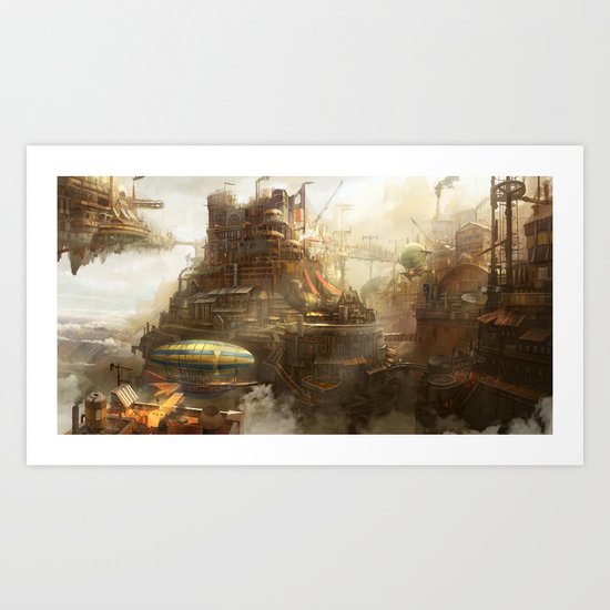 Steampunk city Art Print