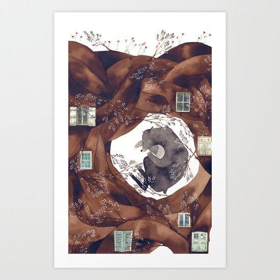 BEAR FOREST Art Print