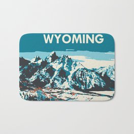 Ski Jackson Hole Wyoming Vintage Ski Poster Bath Mat