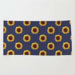 Sunflower | Navy Edit Beach Towel