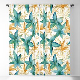 Gold & Teal Nautical Pattern 27 Blackout Curtain