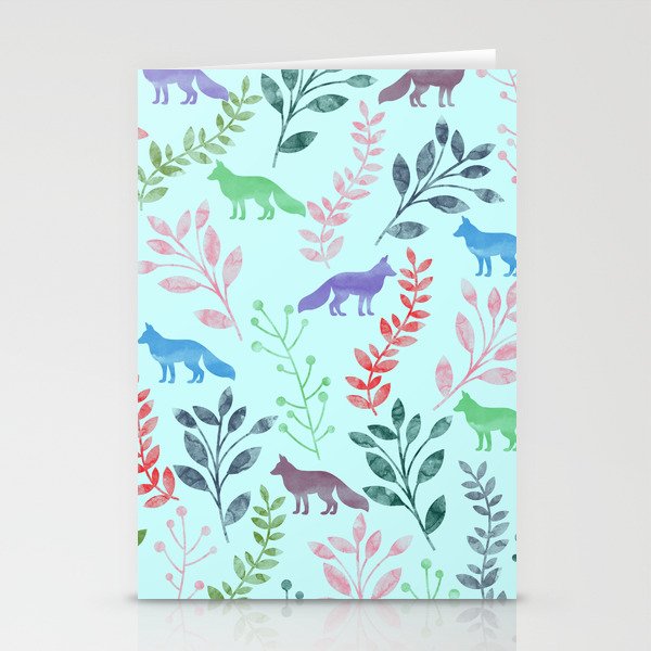 Watercolor Floral & Fox Stationery Cards
