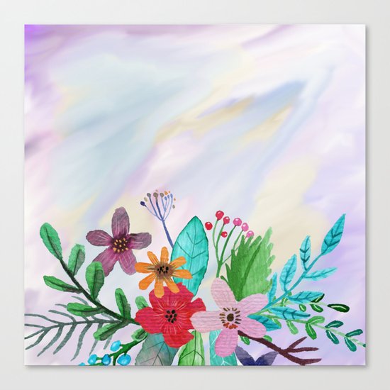 Flower bouquet watercolor #7 Canvas Print