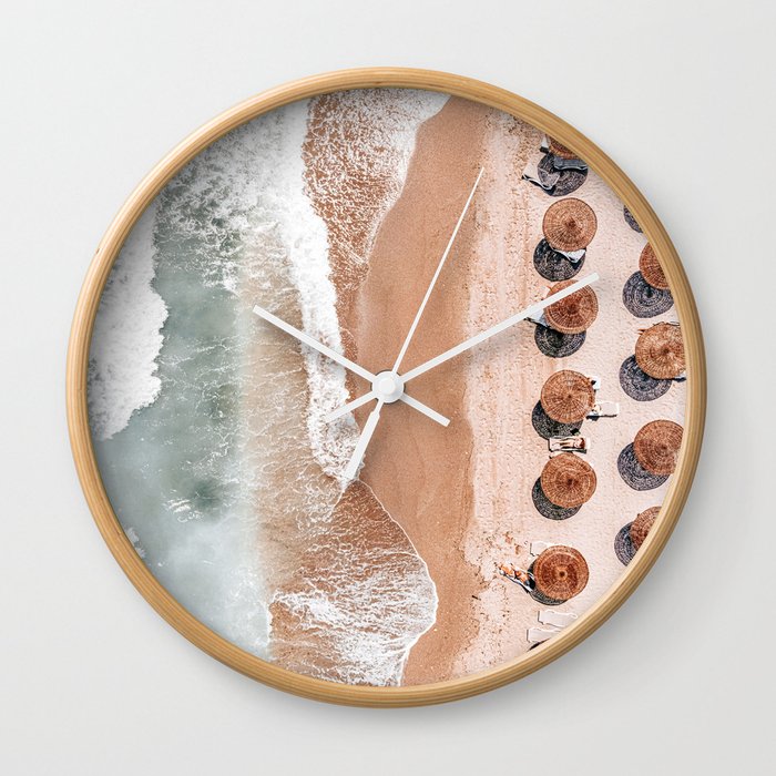 Aerial Beach Print, Beach Photography, Aerial Photography, Blue Ocean Print, Sea Beach Print Wall Clock