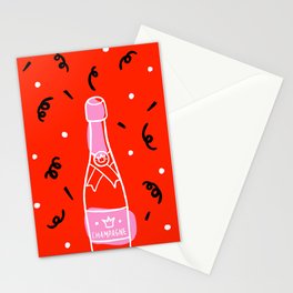 Champagne Bottles Stationery Card
