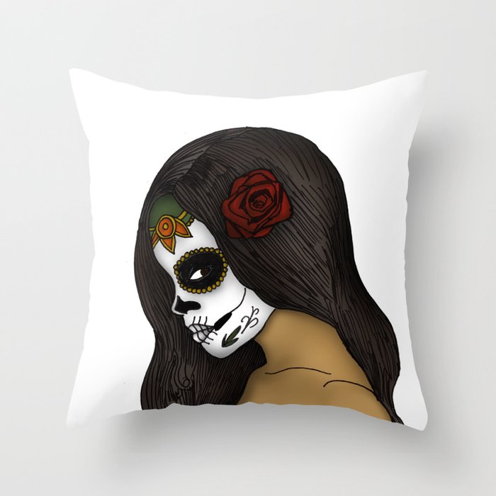 The Day Of The Dead Girl Throw Pillow